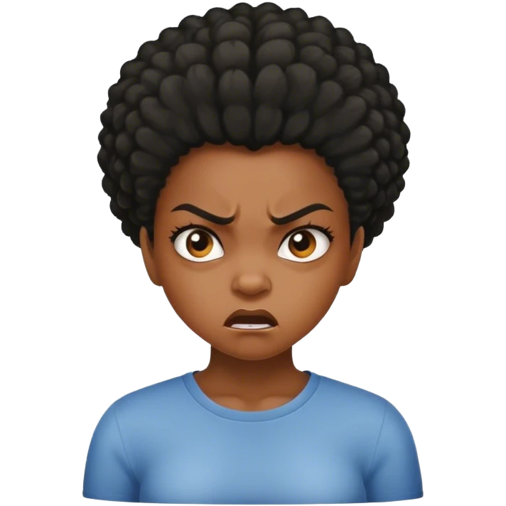 Angry black girl with hair  emoji
