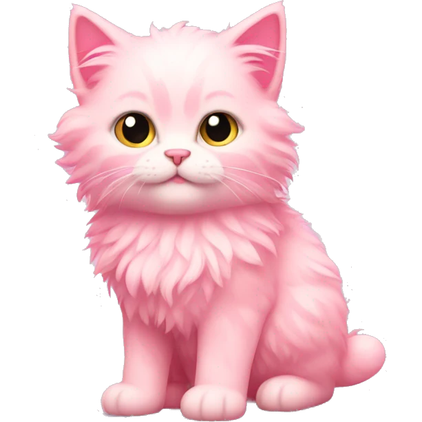 fluffy pink kitten  emoji