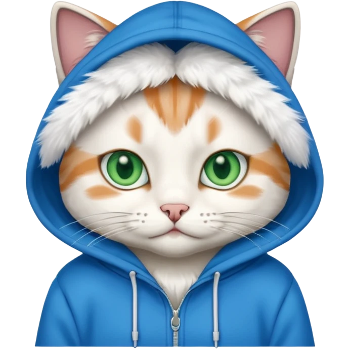 Cat wearing hoodie emoji