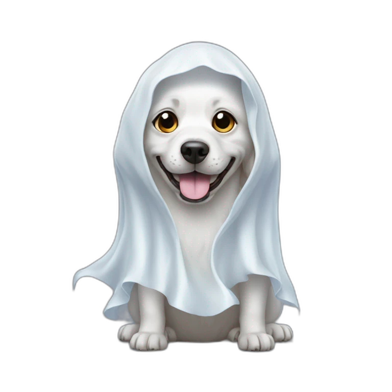 dog dressed as a ghost emoji