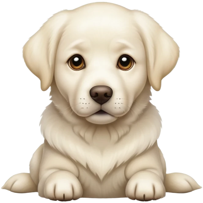 White Labrador adult dog sitting emoji