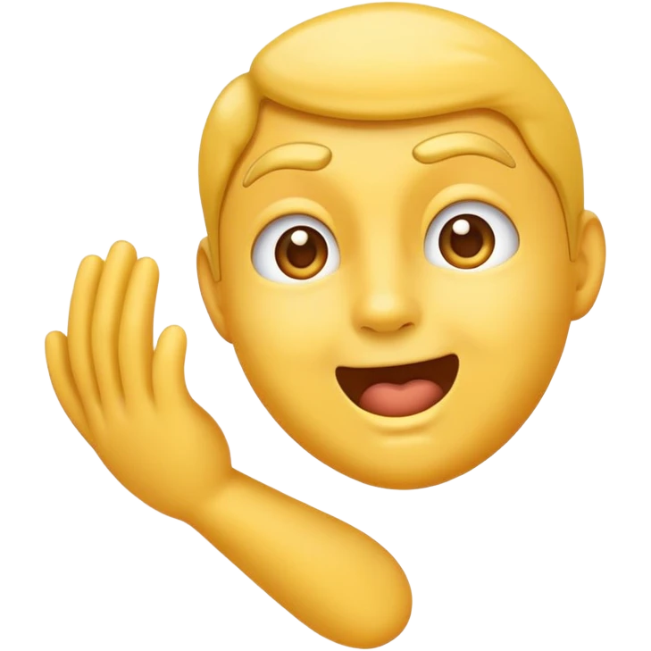 Classic yellow face emoji but with a hand ready to slap and a flirty face emoji