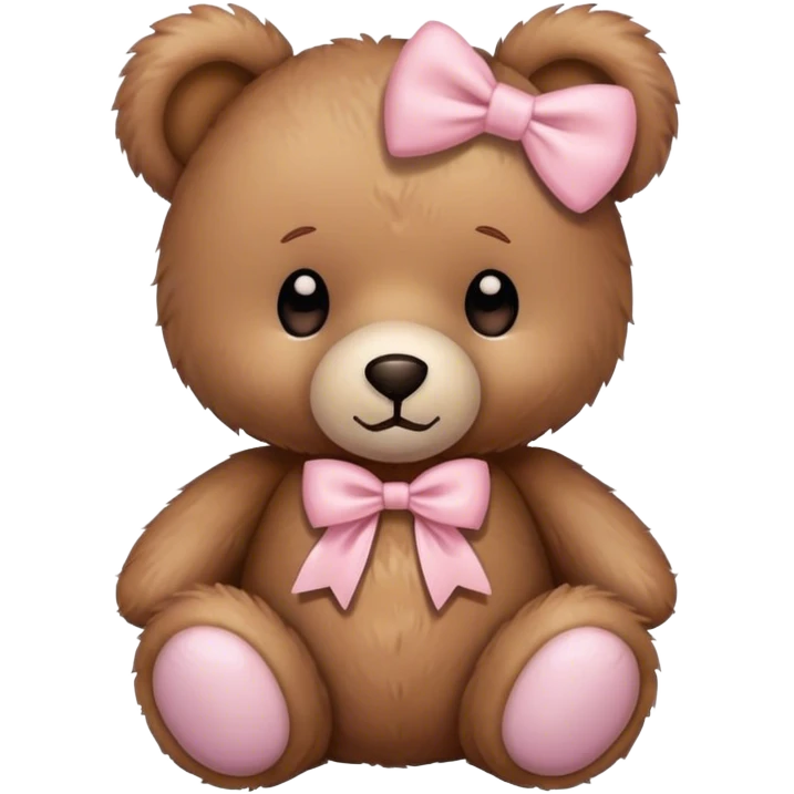 Teddy bear with light pink bow  emoji