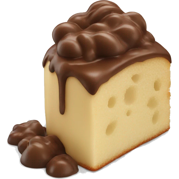Yeast cake bursting with milk chocolate emoji