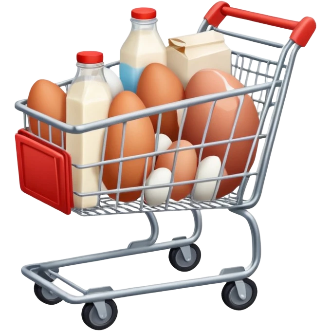 carrito de compras leche huevos carne emoji