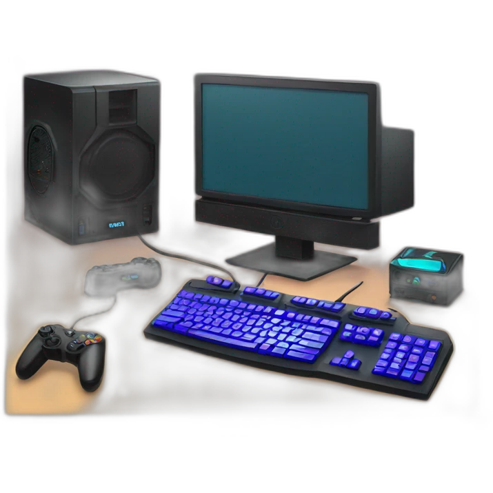 Gaming setup with rgb computer  emoji