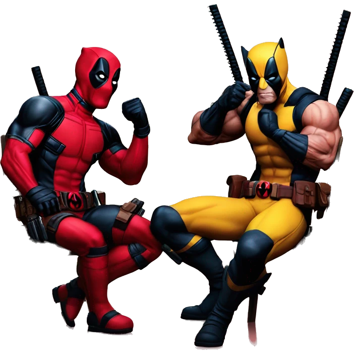 Deadpool and wolverine epic, UHD, high quality  emoji