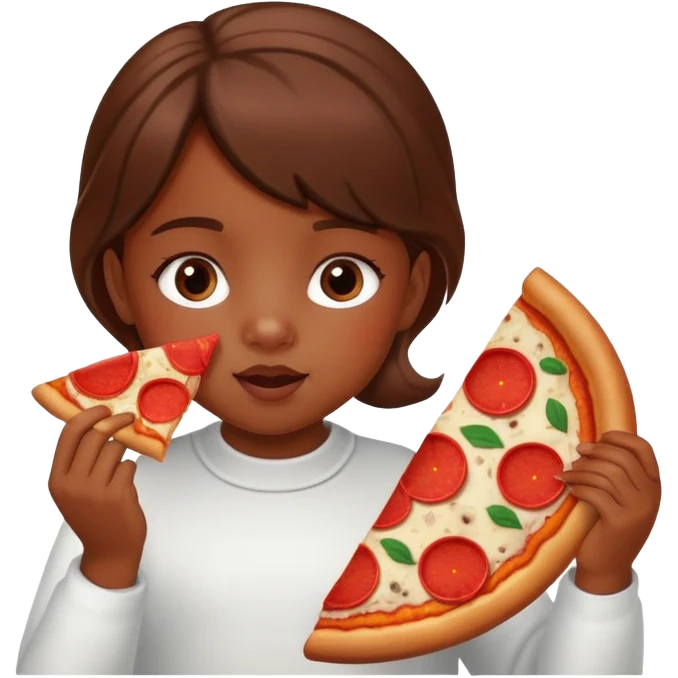 Pizza eating a little girl  emoji