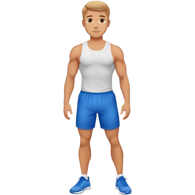 fit man with blue shorts stability ball exercises emoji