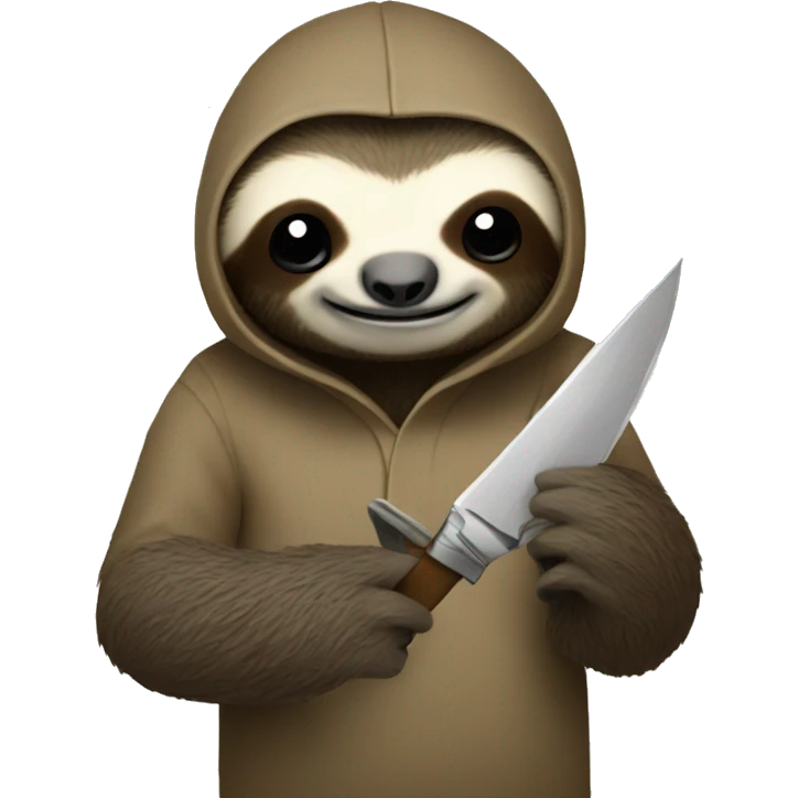  sloth holding a knife emoji