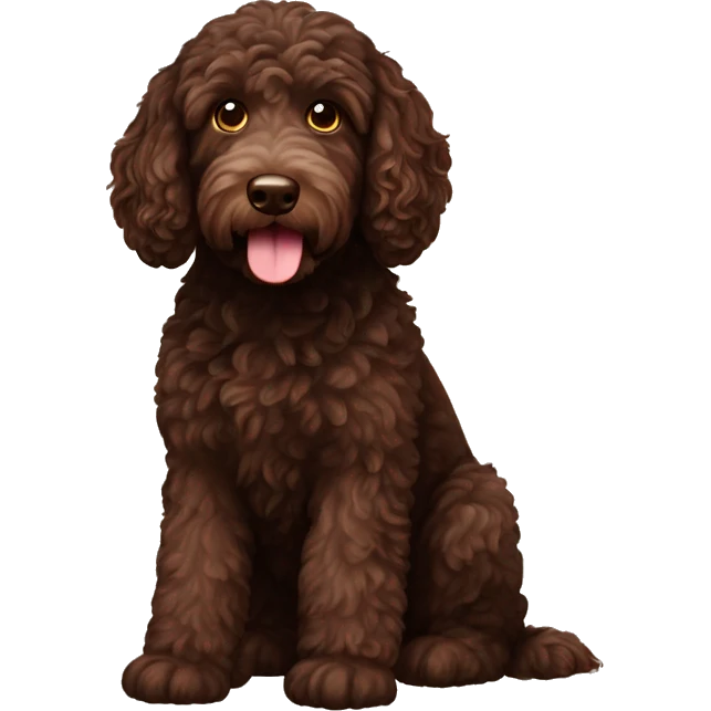 Chocolate labradoodle emoji