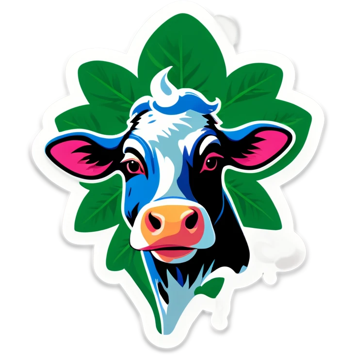 Smoking weed cow emoji