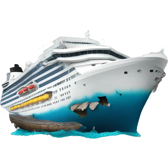 damaged cruise ship emoji