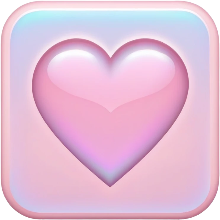 Iridescent pastel pink romantic formal elegant sophisticated cultured neat pretty beautiful nifty app icon with tiny heart shape emoji