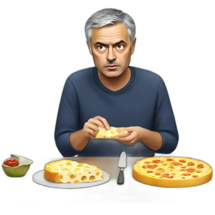 Mourinho qui mange du fromage grillé emoji