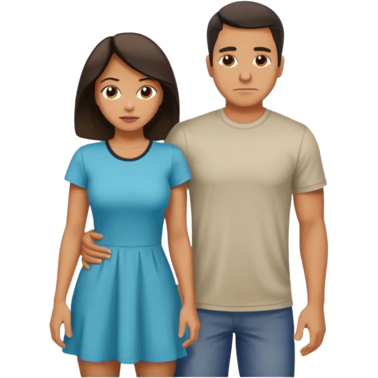 A women being bent over behind a Latino man emoji