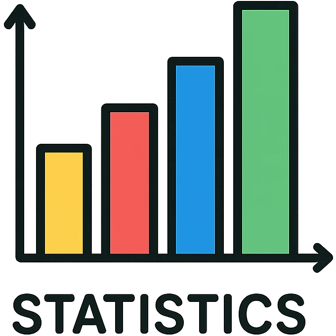 icon representing statistics with a bar chart or line graph, clean modern icon style emoji