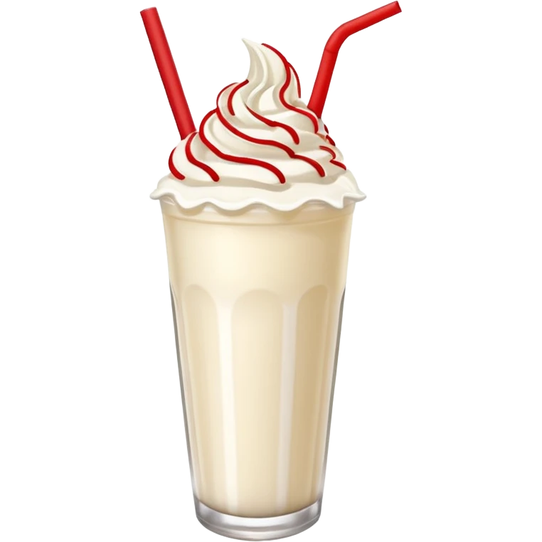 milkshake with whipped cream and red straw on top emoji