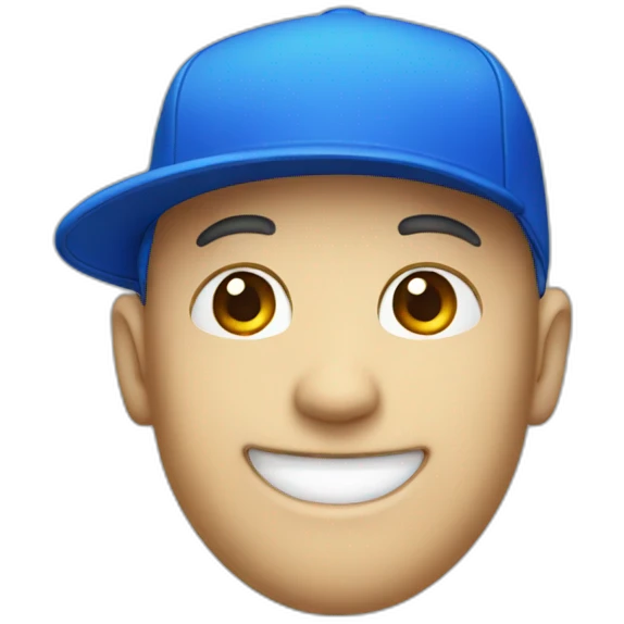 white face sideways smiling with a blue cap emoji