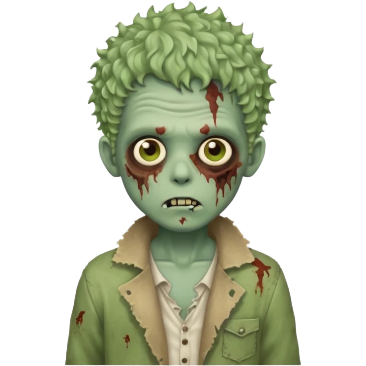 Faça um menino zumbi com cabelo cacheado  emoji