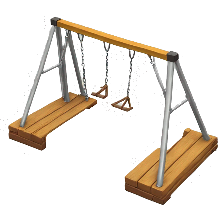 Backless swing set wood, metal emoji