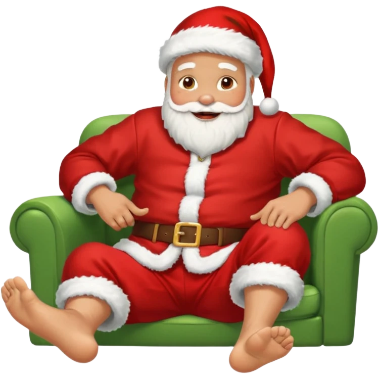 Father Christmas with his feet up and jacket off, resting after completing his deliveries  emoji