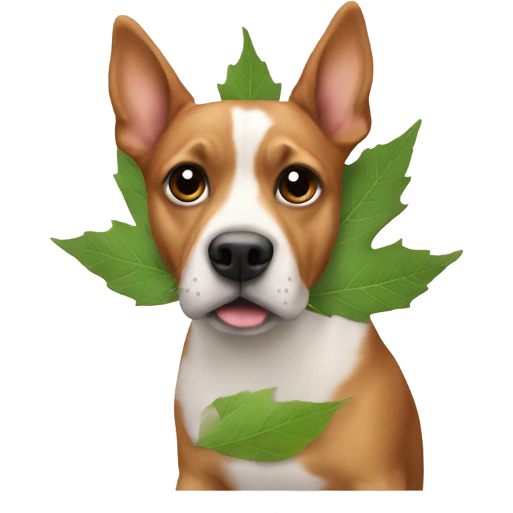 Dog leaf emoji