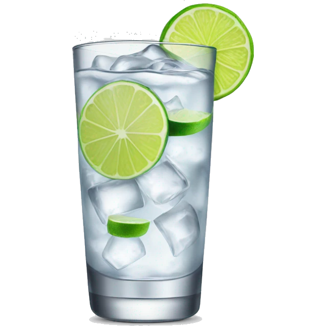 Vodka tonic with a lime emoji