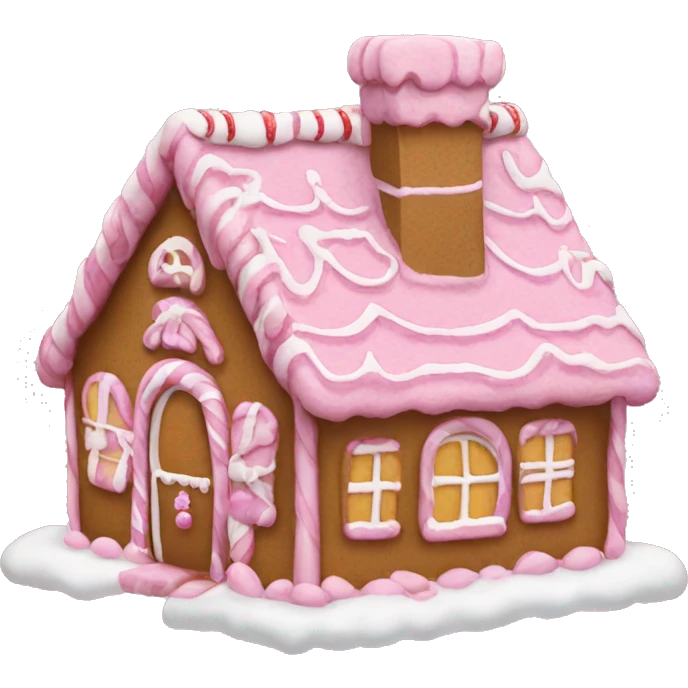 A pink gingerbread house emoji