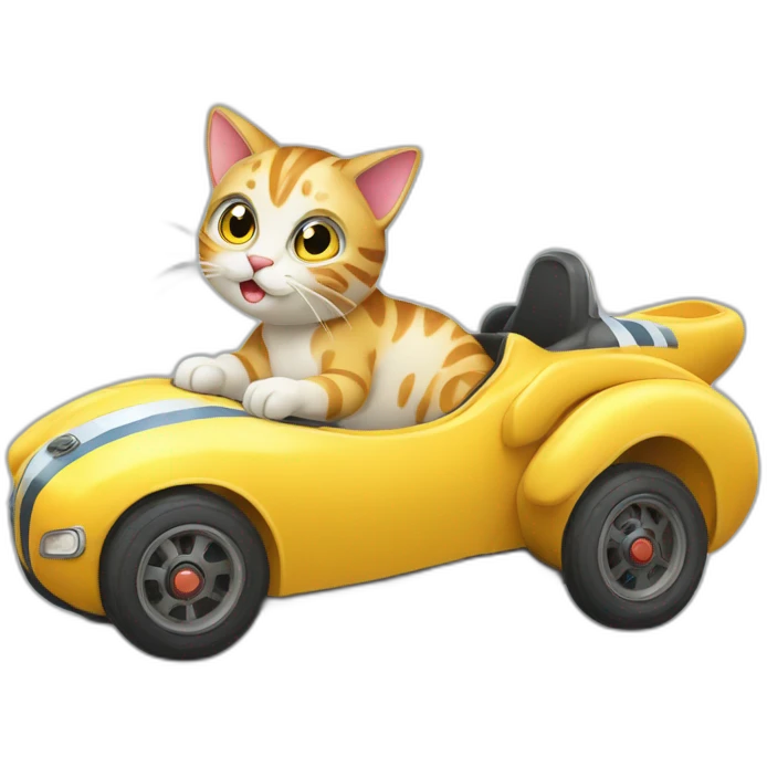 Koshka na gonochnoy mashine Cat on a racing car emoji