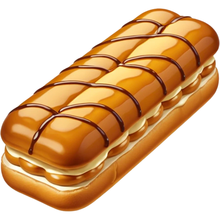 3d realistic Butterscotch éclair  emoji