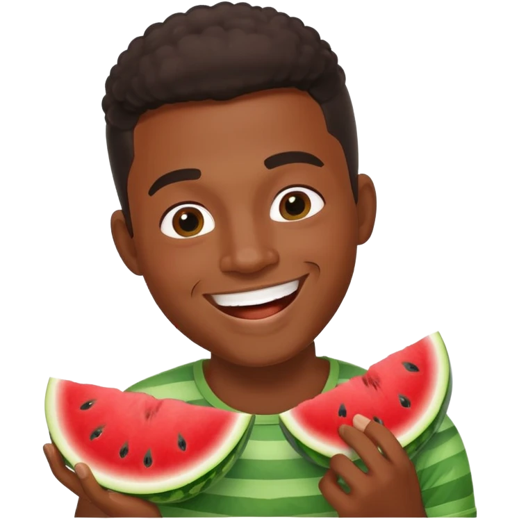 Black man eating watermelon emoji