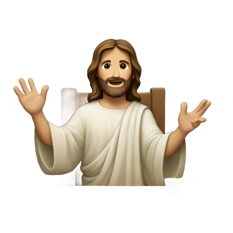 jesus flipping over table emoji