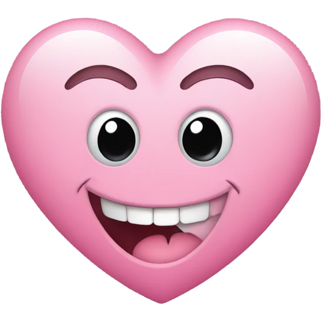 Pink Smiley Face Emoji with Heart Eyes emoji