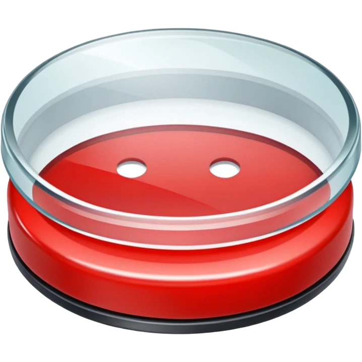 A big red round button on a button pad under a glass lid emoji