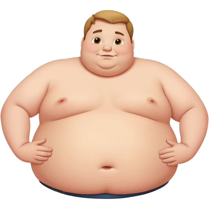 Fat man patting his belly  emoji