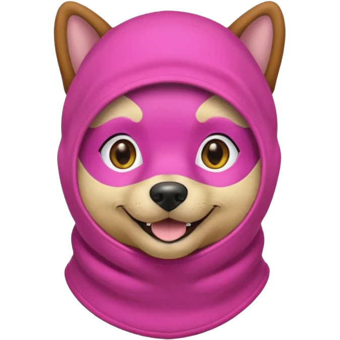 Dog in Pink balaklava emoji