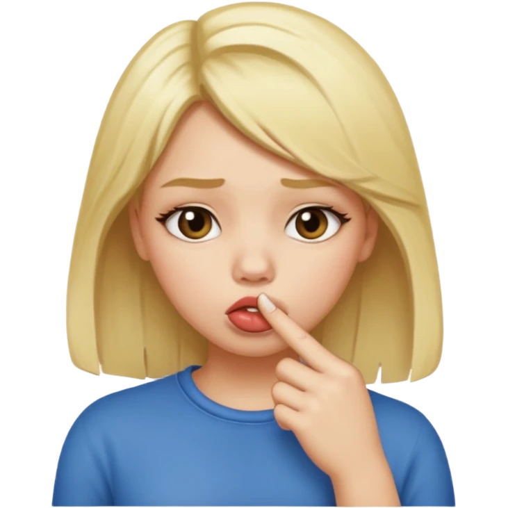 fille doigt dans la bouche chipie emoji