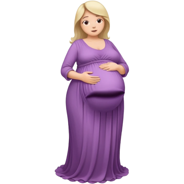 very heavily pregnant overdue woman with very large belly emoji