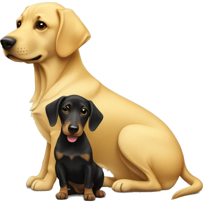 Yellow lab and black dachshund emoji