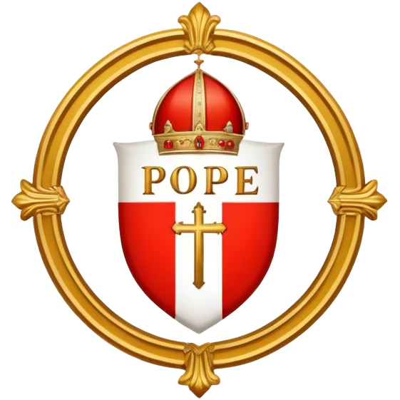 Pope's emblem with a touch of red emoji