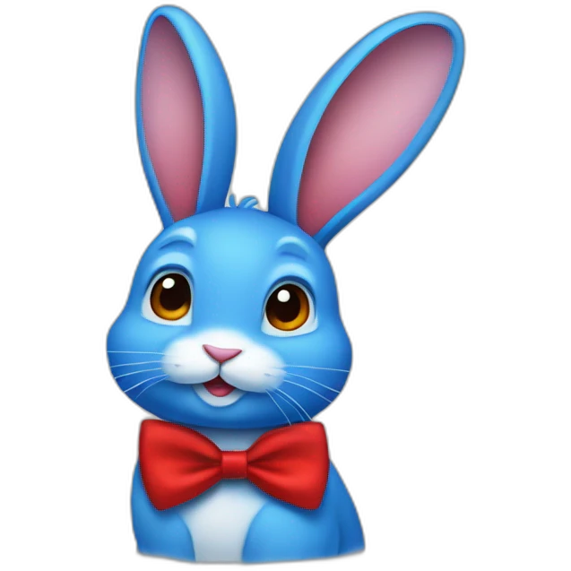 blue bunny with a red bowtie emoji