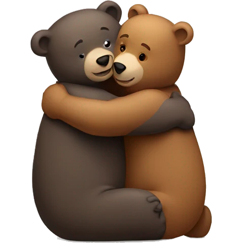 two bears hugging emoji
