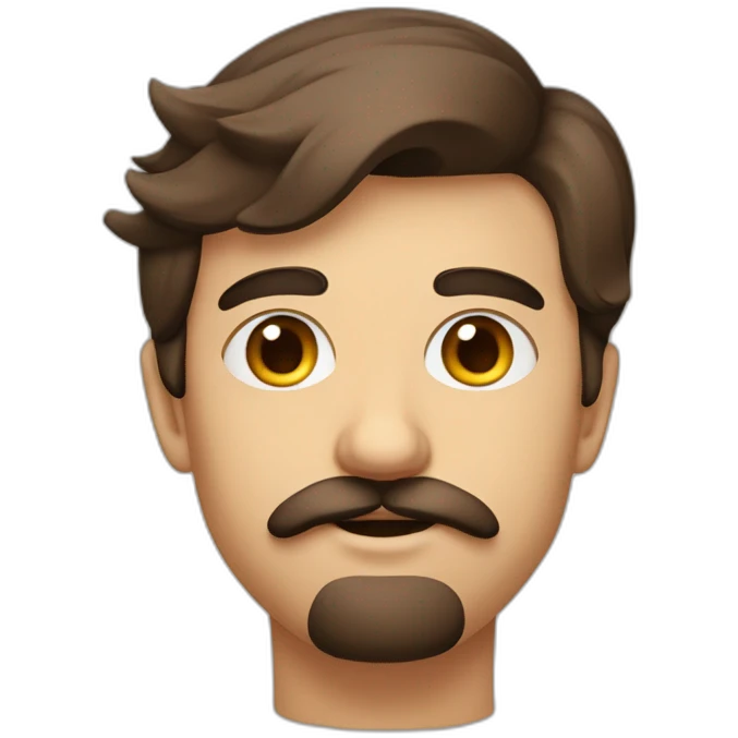 Jeune homme brun moustache gros sourcil emoji