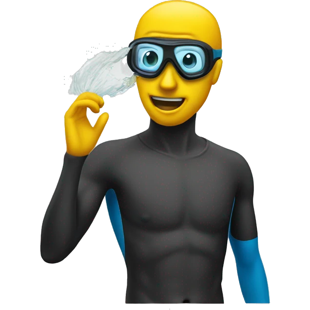This emoji 🙎‍♂️ with a snorkel emoji