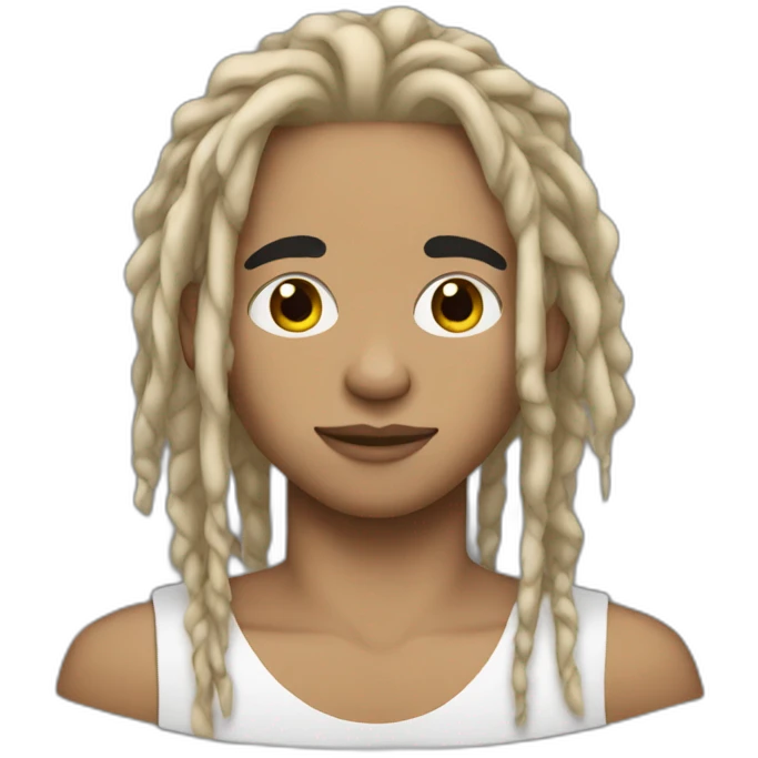 lightskin guy with blonde dreads and black eye makeup emoji
