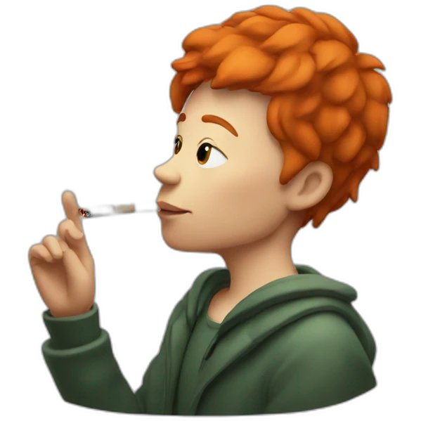 redhead smoking emoji