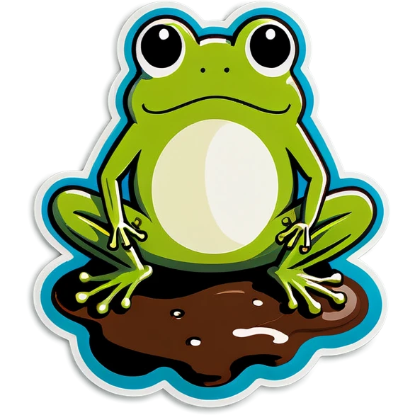 Frog on a turd emoji