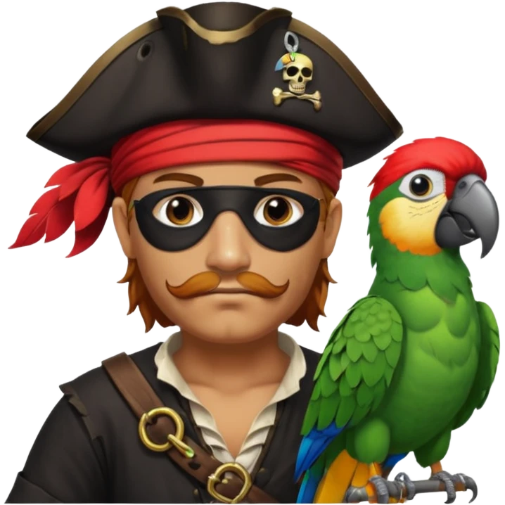 pirate and parrot emoji