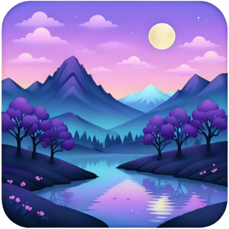 goth  pastel night landscape  emoji